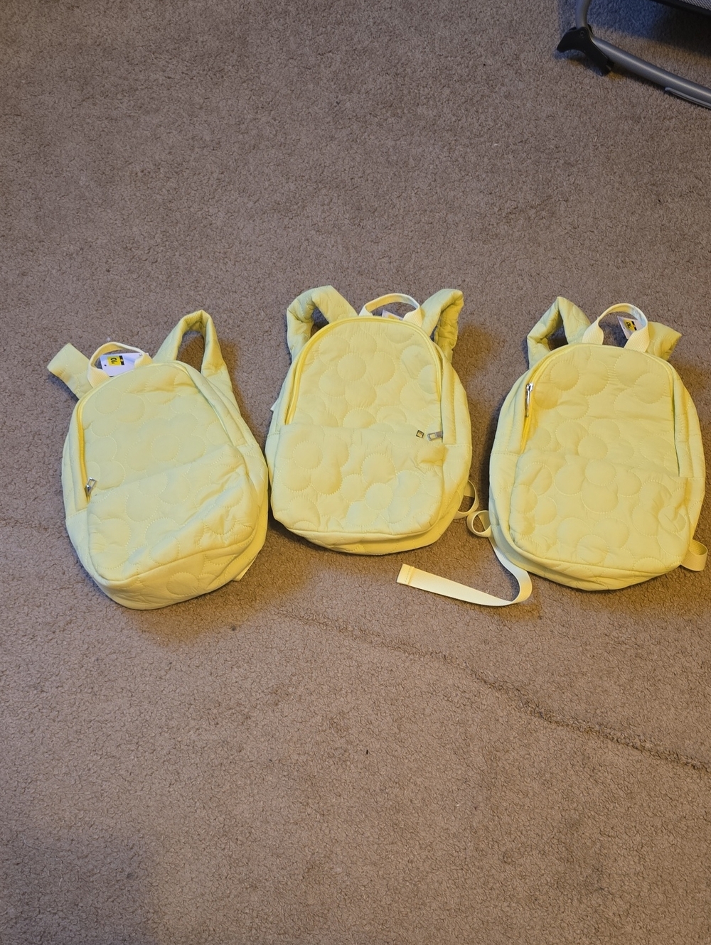 Kids Quilted Yellow Backpack - Soft Padded Kids Accessories